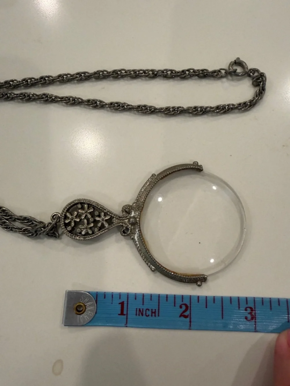 Source Unknown Silver-Tone Filigree Pendant Magnifier Necklace - Picture 3 of 4